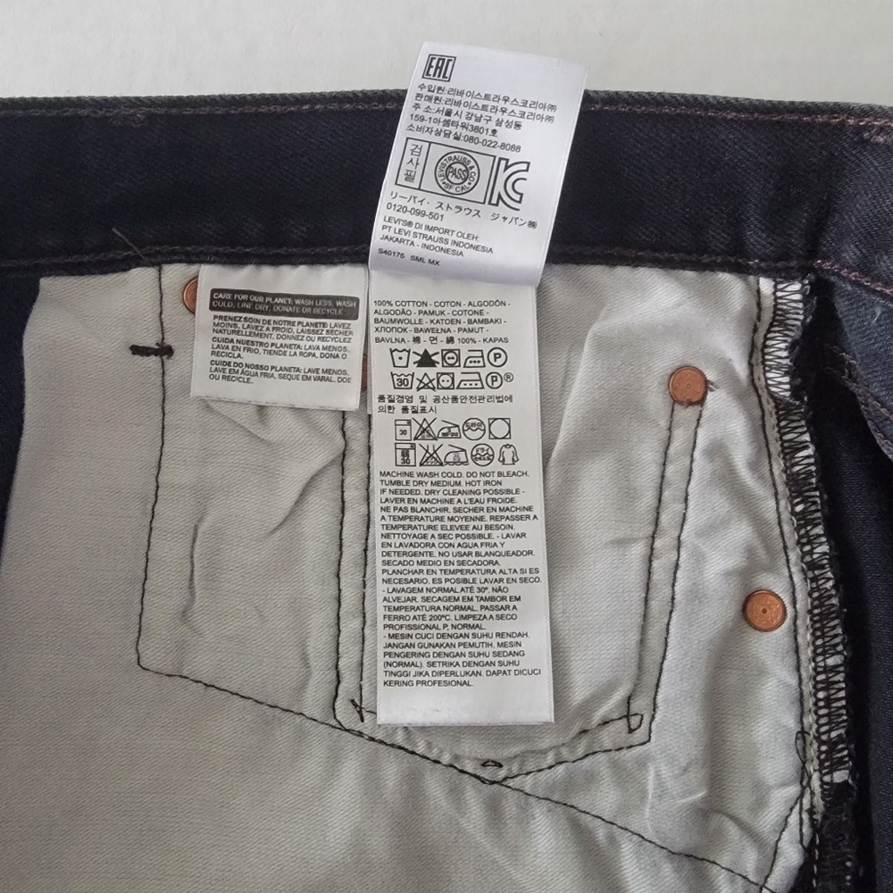 Levi's 501 Original Straight Leg Button  Fly Black Jeans  Size ( 37.5" ×27") - Picture 12 of 15